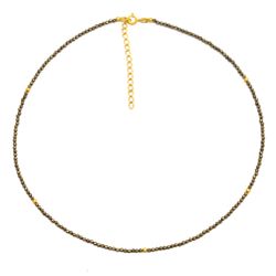 Collar Plata COM0056RHPI Piedras Minerales Pirita