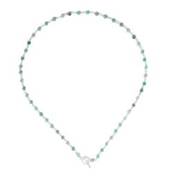 Collar Plata Mujer COM0095PLAZ Piedras Minerales Amazonita