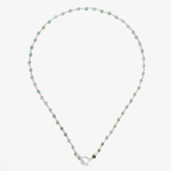 Collar Plata Mujer COM0095PLCP Piedras Minerales Crisoprasa
