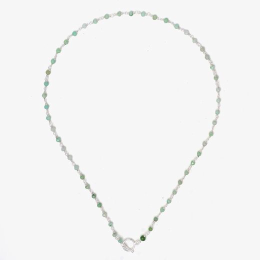 Collar Plata Mujer COM0095PLCP Piedras Minerales Crisoprasa