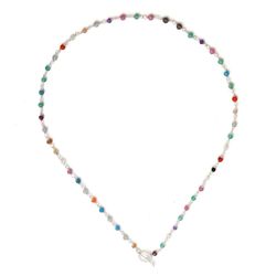 Collar Plata Mujer COM0095PLVA Piedras Minerales Varias