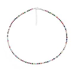 Collar Plata COM0102PLVA Piedras Minerales Varias