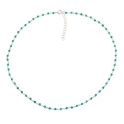 Collar Plata COM0132PLOV Piedras Minerales Onix Verde