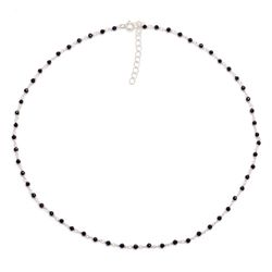 Collar Plata COM0132PLOX Piedras Minerales Onix Negro