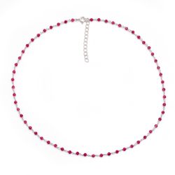 Collar Plata COM0132PLRU Piedras Minerales Rubí