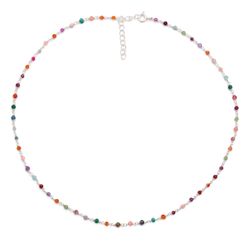 Collar Plata COM0132PLVA Piedras Minerales Varias