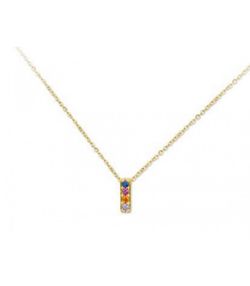 Colgante Plata Dorada 1cm Liska Mujer LET02CL-ID Colgante I Circonitas Multicolor