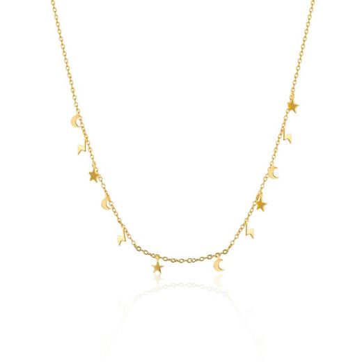 Guld sølv halskæde 36+6cm COL0549DOXXXX Charms