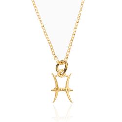Collar Plata Dorada 37+4cm CO00428DO Zodiaco Piscis