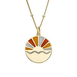 Collar Plata Dorada 38+4cm COL0677DOMT Sol Naciente Enamel