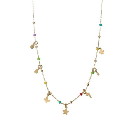 Colar Prata Dourado 38+5cm COL0632DOVAXX Charms