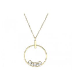 Colgante Plata Dorada 3cm Liska Mujer LSW4294CL-D Circulo Colgante Circonitas