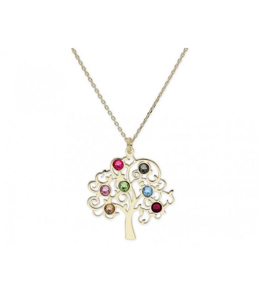 Gold-plated Silver Necklace 40+4cm Liska Women's LSW2280CL-D Tree of Life Zirconia