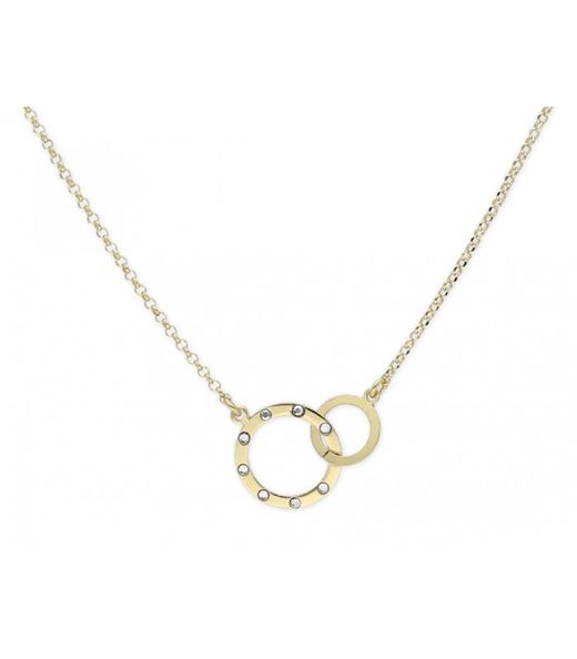 Collar Plata Dorada 40,5+5cm Liska Mujer LSW4291CL-D Aros Circonitas