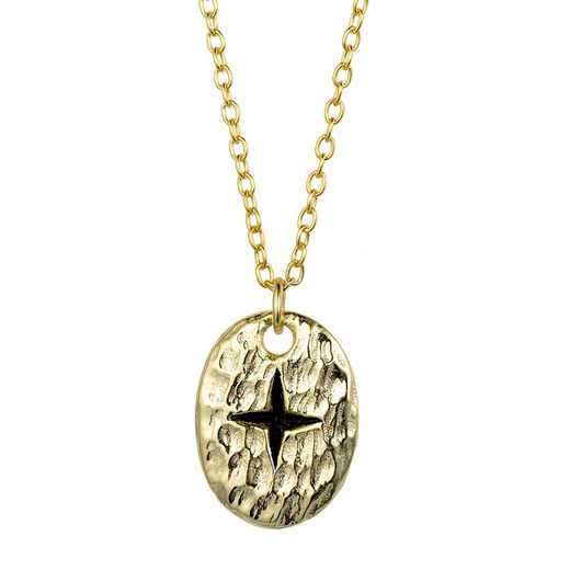 Gold Plated Silver Necklace 40+5cm CO00483DOOX Star