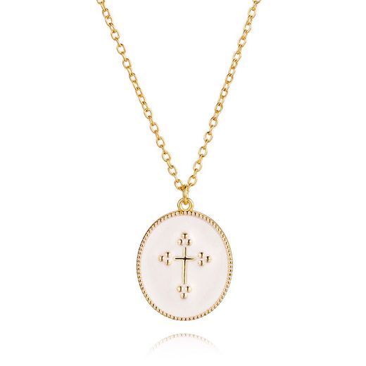 Colar Prata Dourado 41+5cm CO00481DO Cruz