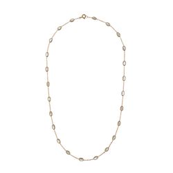 Collar Plata Dorada 43cm COM0169DOPL Minerales Piedra Luna