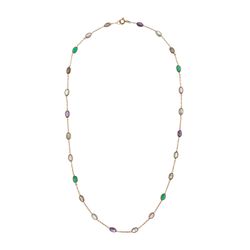 Collar Plata Dorada 43cm COM0169DOVA Minerales Multicolor