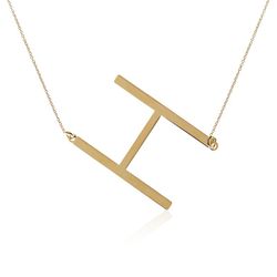Collar Plata Dorada 46+5cm CO00451DOH Letra H