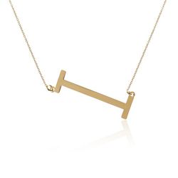 Collar Plata Dorada 46+5cm CO00451DOI Letra I