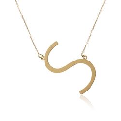 Collar Plata Dorada 46+5cm CO00451DOS Letra S