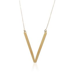 Collar Plata Dorada 46+5cm CO00451DOV Letra V