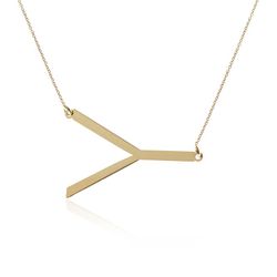 Collar Plata Dorada 46+5cm CO00451DOY Letra Y