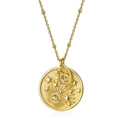 Collar Plata Dorada 55+2,5+2,5cm CO00458DO Moneda