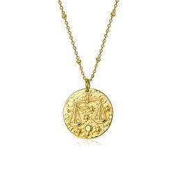 Collar Plata Dorada 55+5cm CO00467DO Zodiaco Libra