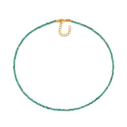 Colgante Plata Dorada Mujer COM0056DOES Piedras Minerales Esmeralda Natural