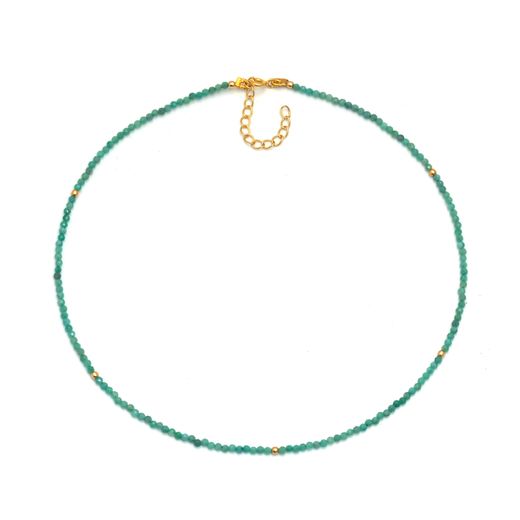 Colgante Plata Dorada Mujer COM0056DOES Piedras Minerales Esmeralda Natural