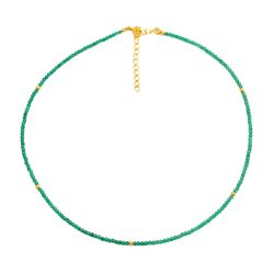 Colgante Plata Dorada Mujer COM0056DOOV Piedras Minerales Onix Verde
