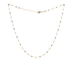 Collar Plata Dorada Mujer COM0071DOLP Piedras Minerales Lapislázuli
