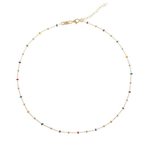 Collar Plata Dorada Mujer COM0071DOVA Piedras Minerales Varias