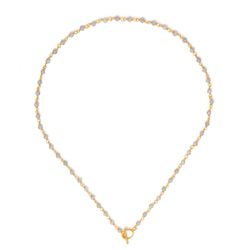 Collar Plata Dorada Mujer COM0095DOLA Piedras Minerales Labradorita