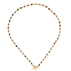 Collar Plata Dorada Mujer COM0095DOTR Piedras Minerales Turmalina