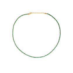 Collar Plata Dorada COM0102DOOV Piedras Minerales Onix Verde