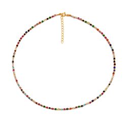 Collar Plata Dorada COM0102DOVA Piedras Minerales Varias