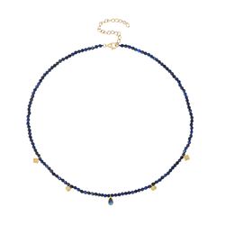 Collar Plata Dorada COM0127DOLP Piedras Minerales Lapislázuli