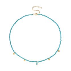 Collar Plata Dorada COM0127DOTU Piedras Minerales Turquesa