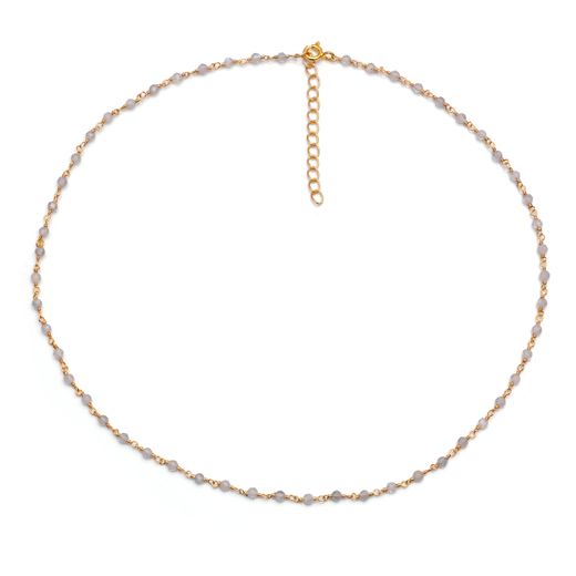 Collar Plata Dorada COM0132DOLA Piedras Minerales Labradorita