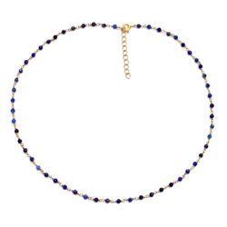 Collar Plata Dorada COM0132DOLP Piedras Minerales Lapislázuli
