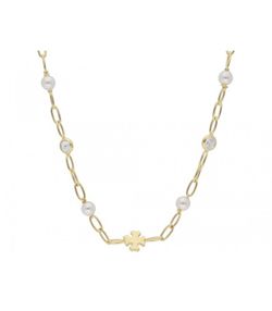 Collar Plata Dorada Liska LAF6338CL-D Trébol Perlas