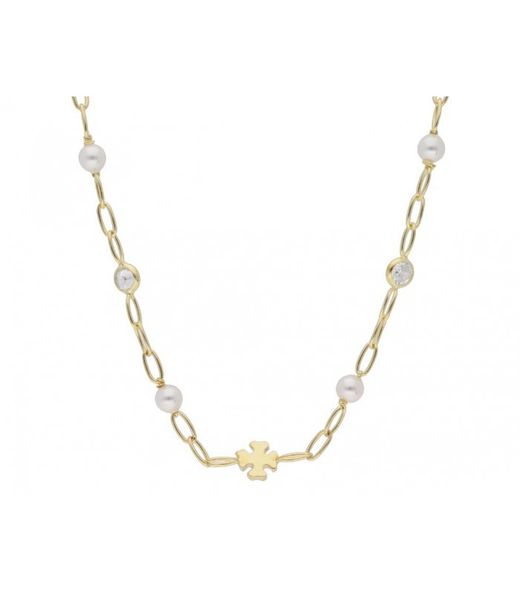 Collaret Plata Daurada Liska LAF6338CL-D Trèvol Perles