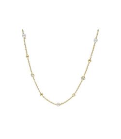 Collar Plata Daurada Liska LAF6414CL-D Circonites Perles