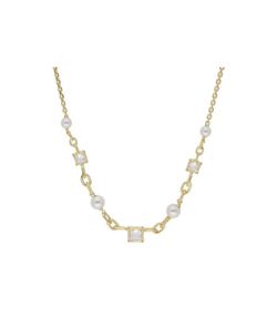 Collar Plata Dorada Liska LAF6419CL-D Perlas Circonitas