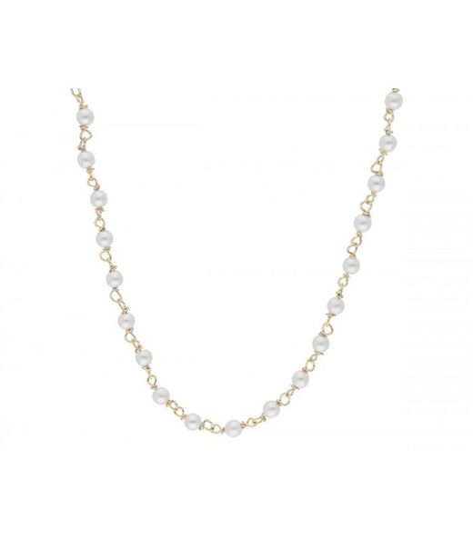 Colar de pérolas em prata banhado a ouro Liska LAF6444CL-D