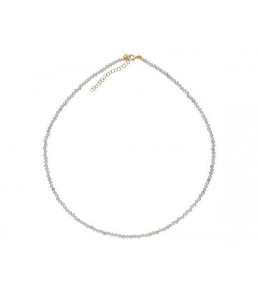 Collar Plata Daurada Liska LAF6475CL-D Pedres Naturals Blanques