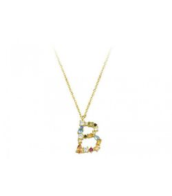 Colgante Plata Dorada Liska Mujer LET01CL-BD Colgante B Circonitas Multicolor