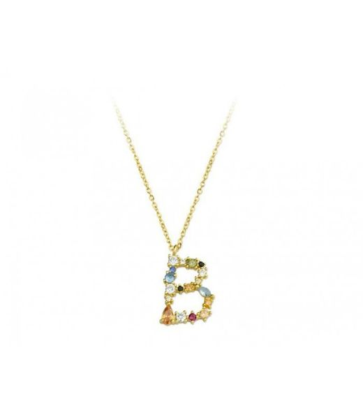 Penjoll Plata Daurada Liska Dona LET01CL-BD Penjoll B Circonites Multicolor